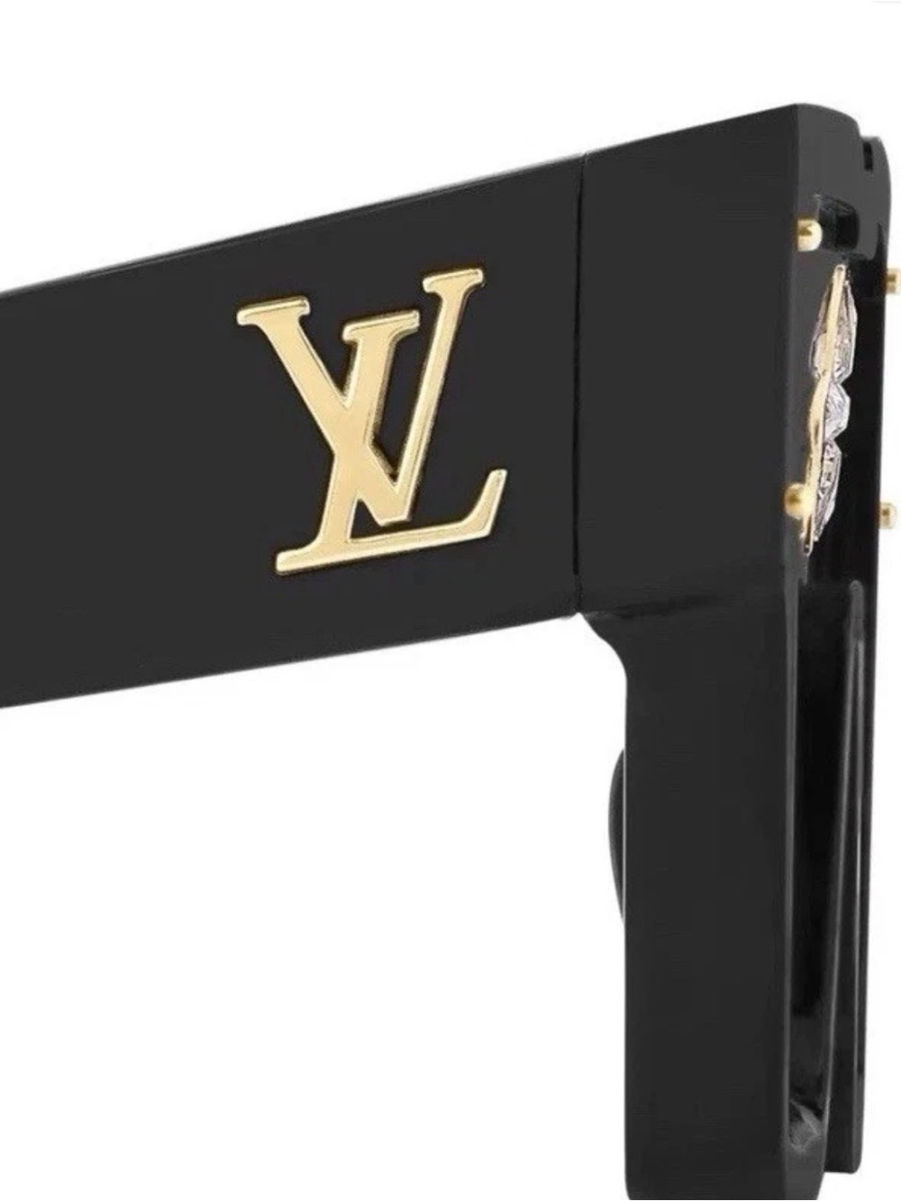 Louis Vuitton Black Sunglasses with Gold LV Emblem